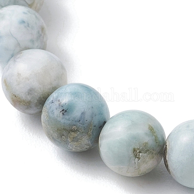 Натуральные круглые бусины ларимара&nbsp;BJEW-JB13382-01-1