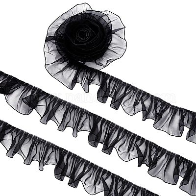 Плиссированная кружевная лента из органзы&nbsp;OCOR-WH0097-42A-1