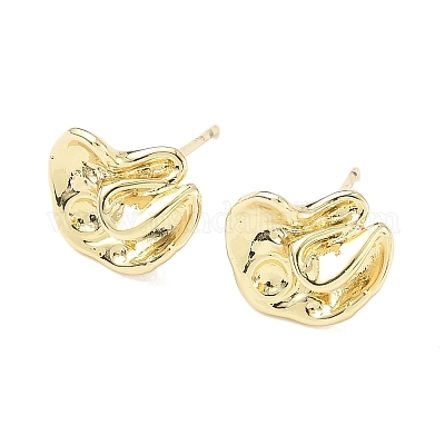 Серьги-гвоздики из латунных самородков EJEW-Z105-01G-1