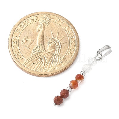 Подвески из граненого круглого натурального кварцевого кристалла PALLOY-JF03529-01-1