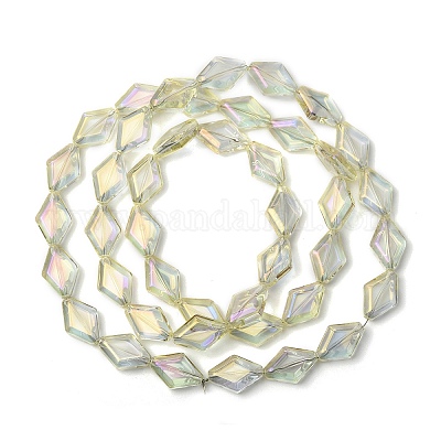 Стеклянные бусины с гальваническим покрытием  EGLA-B010-01A-FR04-1