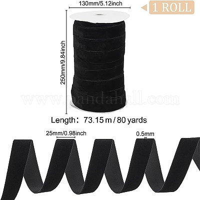 80 ярд односторонней бархатной ленты OCOR-WH0078-79C-1