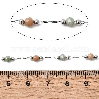 Цепи круглого звена из натурального индийского агата ручной работы и нержавеющей стали 316&nbsp;CHS-L033-07P-04-1