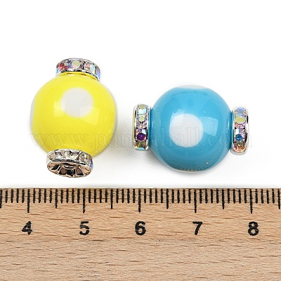 Бусины со стразами из смолы RESI-B030-01B-03-1