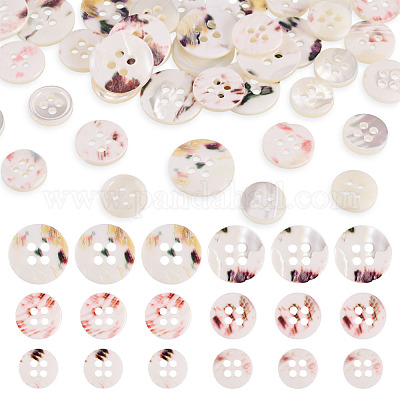 45 шт. 3 стильных пуговицы-ракушки с 4 отверстиями BUTT-TA0001-27-1
