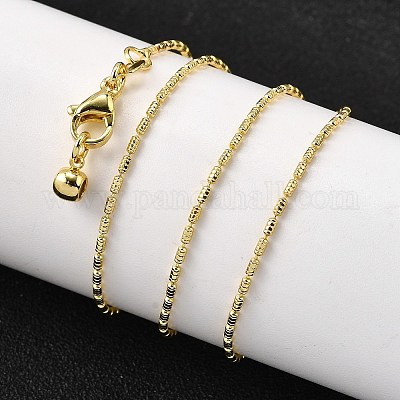 Ожерелья из латунных звеньев-колонн толщиной 1 мм NJEW-M108-14G-1