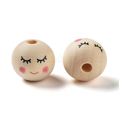 Печатные деревянные бусины WOOD-M010-01B-1