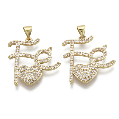 Латунные микро проложить кубического циркония подвески ZIRC-N039-039-NF-1