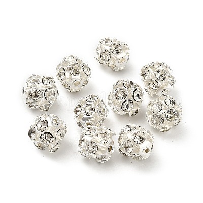 10 мм латунные хрустальные бусины со стразами KK-S519-01C-S-1