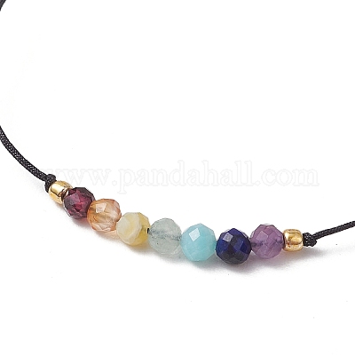 Чакра регулируемые плетеные браслеты из нейлоновой нити для мужчин и женщин BJEW-JB11652-02-1