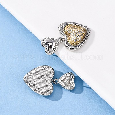 Серьги с подвесками из латуни с прозрачным фианитом и прозрачным фианитом EJEW-D322-01P-1