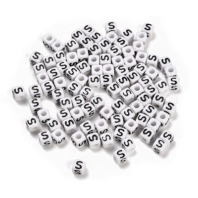 Непрозрачные акриловые бусины OACR-S076-01S-1