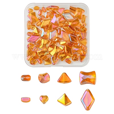 Гальванизируйте прозрачные стеклянные бусины EGLA-YW0003-22B-1