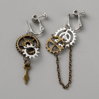 Серьги-клипсы из сплава для женщин EJEW-WH0033-47A-1