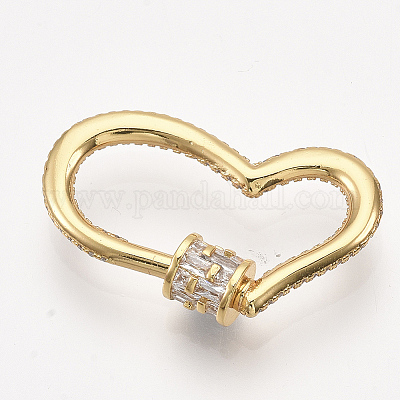 Латунь микропаве кубический цирконий винт карабин подвески с замком ZIRC-S061-95G-1