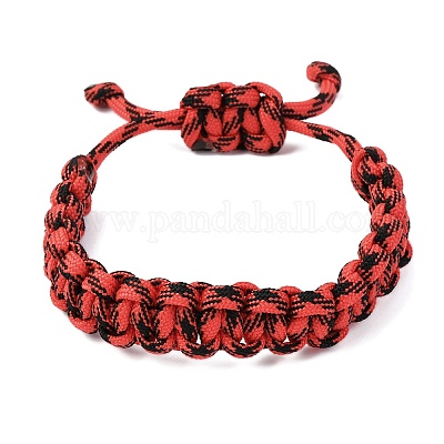 7 плетеный браслет из полиэстера и спандекса с внутренним сердечником для мужчин и женщин BJEW-JB12571-01-1
