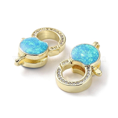 Стойки обшивки латунные микро проложить кубического циркония омара коготь застежками KK-C041-03B-G-1