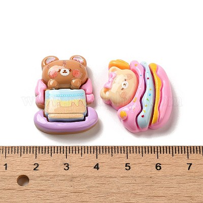 Кабошоны из непрозрачной смолы с медвежьей тематикой CRES-P034-06-1