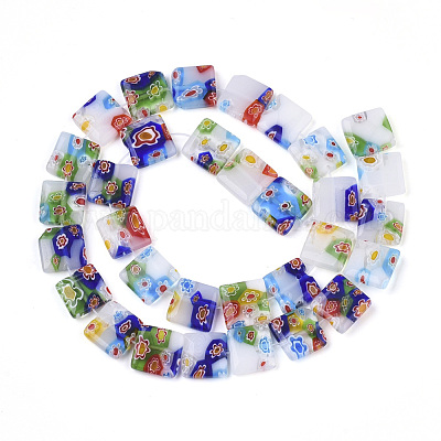 Ручной работы millefiori стеклянные бусины нитки&nbsp;LAMP-T005-25-1