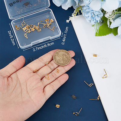 20 шт. латунные кольца-гвоздики для сережек KK-BBC0008-18-1