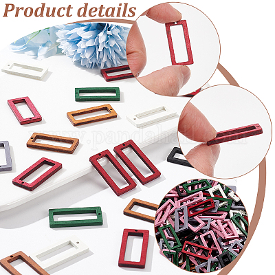 140шт 7 цвета деревянные подвески WOOD-NB0002-29-1