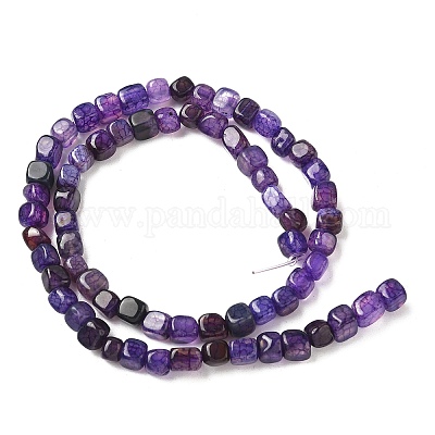 Нити бусин из натурального агата с прожилками дракона (окрашенные и нагретые) G-G177-E19-03-1