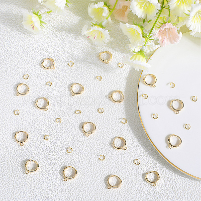 20 шт. латунная фурнитура для сережек-колец KK-BBC0014-57-1