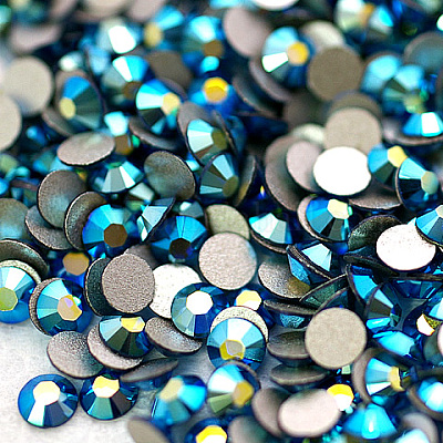 BULK Capri Blue Glass FLATBACK Rhinestones