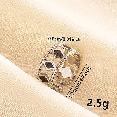 Модное эмалированное кольцо-манжета из нержавеющей стали 304 KR4254-1-1