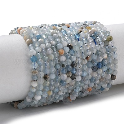 Natürliche Aquamarin Perlen Stränge&nbsp;X-G-L651-C09-4mm-1