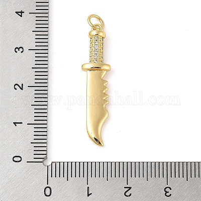 Латунные микропаве прозрачные подвески с фианитом ZIRC-C010-01G-1