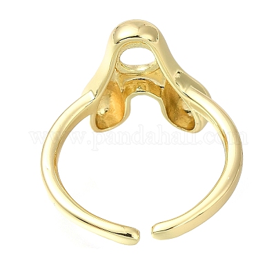 Стойка покрытие латунь открытые манжеты кольца RJEW-S394-01G-A-1