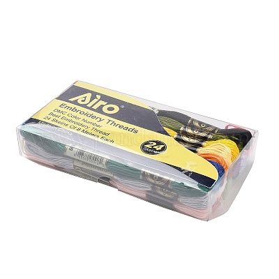 24 моток 24 цвета 6-слойная полиэфирная мулине для вышивания OCOR-K006-B01-1