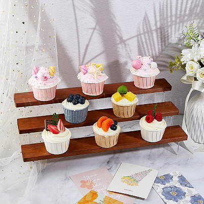 3-ярусный деревянный акриловый органайзер ODIS-WH0070-13C-1