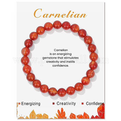 Браслеты из синтетического сердолика с эластичными бусинами PW-WG7FE75-04-1-1