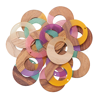 Подвески из смолы и дерева RESI-CJ0002-01-1