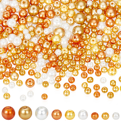 700 шт. 3 вида стеклянных перламутровых бусин HY-BBC0001-01C-1