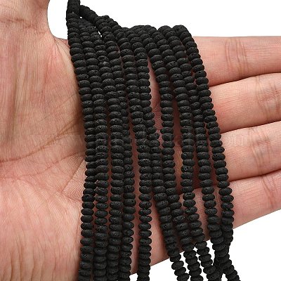 Бусы из натуральной лавы G-L635-A25-4x2mm-1