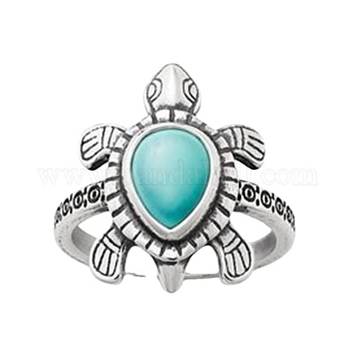 Кольца из ретро-сплава и синтетической бирюзы FS-WG1C352-05-1