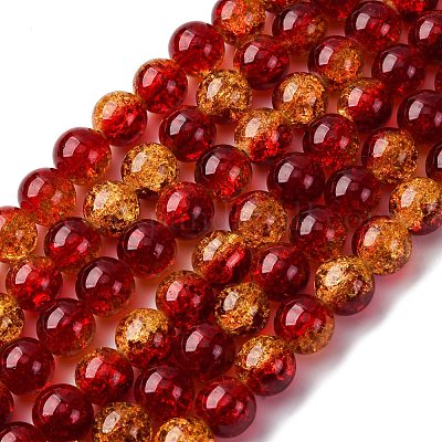 Окрашенного распылением треск стеклянные бусы нити CCG-Q002-12mm-10-1