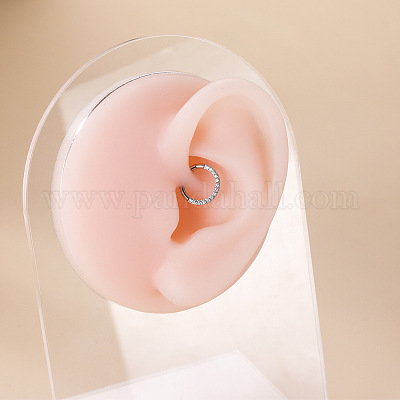 Серьги-гвоздики из нержавеющей стали g23 с микропаве из прозрачного кубического циркония WG72C09-03-1