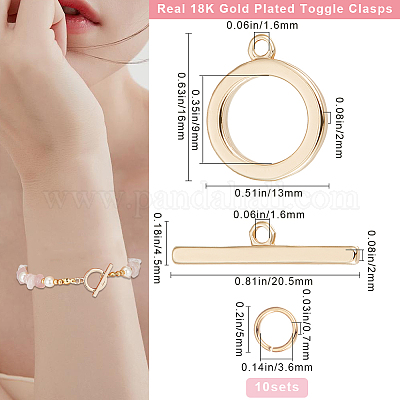 10шт латунные застежки KK-BBC0013-30B-1