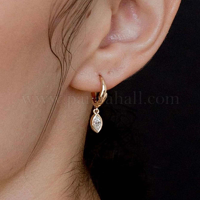 Элегантные серьги-подвески с серебряной инкрустацией из циркония S925 GT9786-1