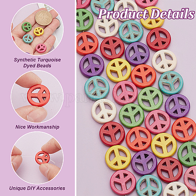 4 нити синтетических бирюзовых бусин G-BC0001-54B-03-1