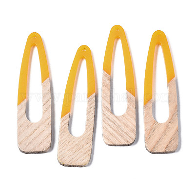 Большие подвески из смолы и дерева RESI-T035-16C-1