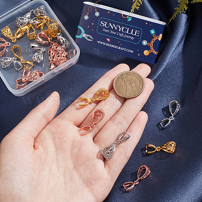 30 шт. 3 цвета филигранной стойки с покрытием из латуни с застежкой-липучкой KK-SC0005-58-1