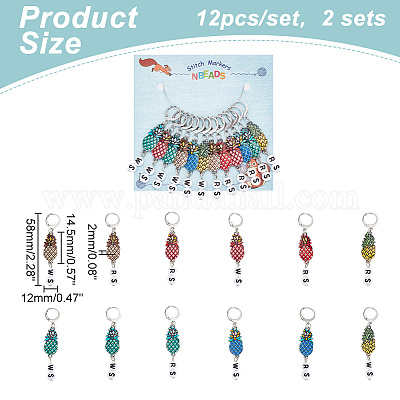 Подвесные маркеры петель с замком из сплава эмали и акрила HJEW-AB00107-1