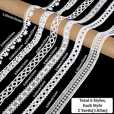 12 ярд 6-х стилей ленты для вышивки из молочного волокна OCOR-CY0001-81-1