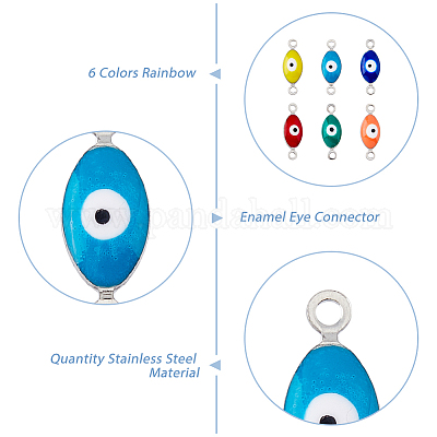 60 шт. 6 цвета 304 нержавеющая сталь эмалированные соединительные подвески STAS-UN0046-74-1