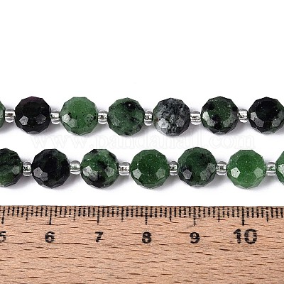 Натуральный рубин в цоизита бусин пряди G-B153-A18-1